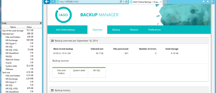 IASO Online Backup - Backup manager
