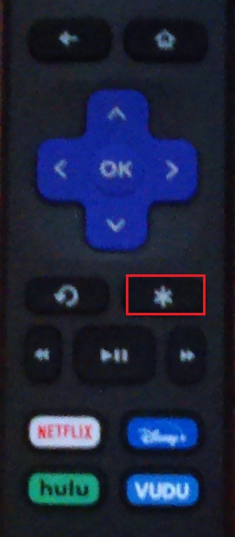 Roku Remote - Star Button