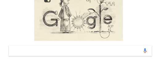 Jan Ingenhousz and his discovery of the photosynthesis equation celebrated in a Google Doodle